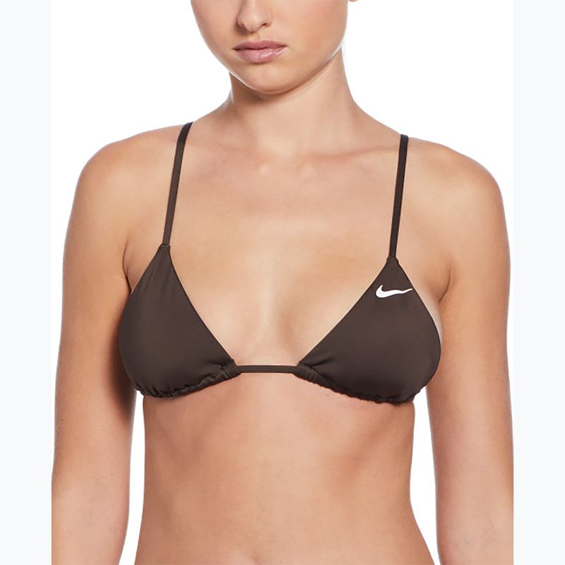 Nike Essential Triangle Bikini top costume da bagno marrone barocco
