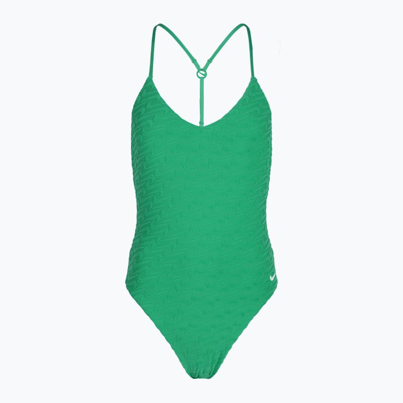 Costume intero donna Nike Swoosh Link Y-Back verde stadio