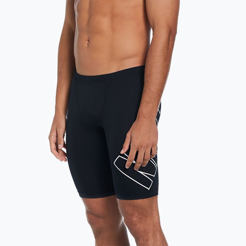 Maglia da nuoto Nike Hydrastrong da uomo, nero 5