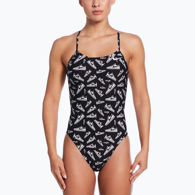 Costume intero da donna Nike Hydrastrong Cutout jet nero