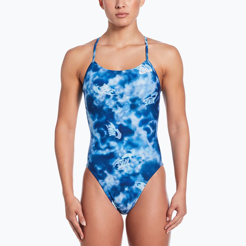 Costume intero donna Nike Hydrastrong Cutout blu