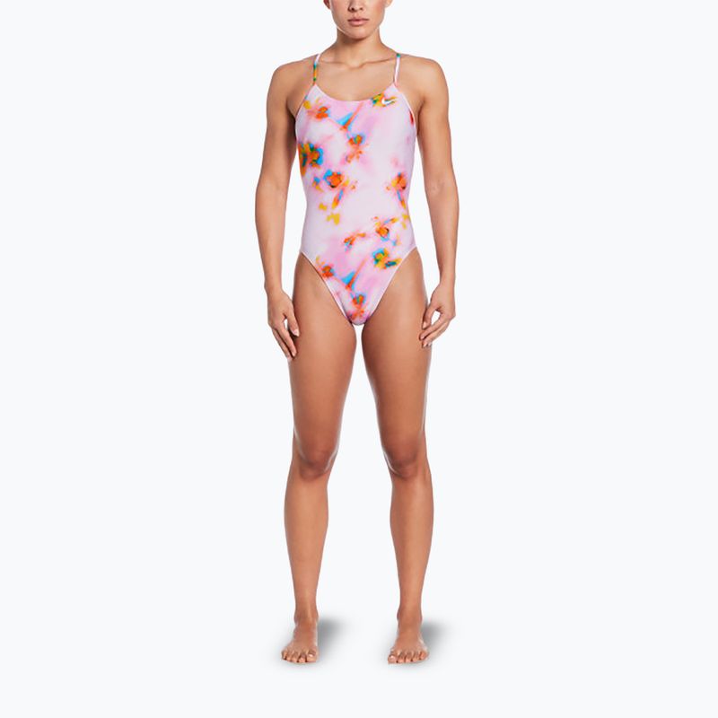 Costume intero da donna Nike Hydrastrong Cutout in schiuma rosa 2