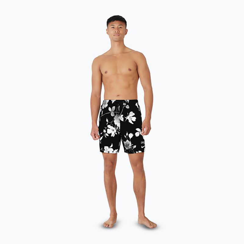 Pantaloncini da bagno Nike Fine Floral 7" Volley da uomo, nero 7