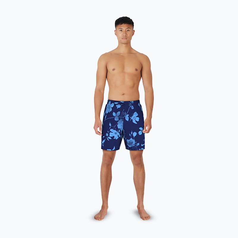Pantaloncini da bagno Nike Fine Floral 7" Volley da uomo, mezzanotte marina 5