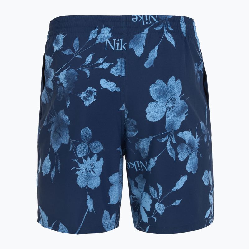 Pantaloncini da bagno Nike Fine Floral 7" Volley da uomo, mezzanotte marina 2