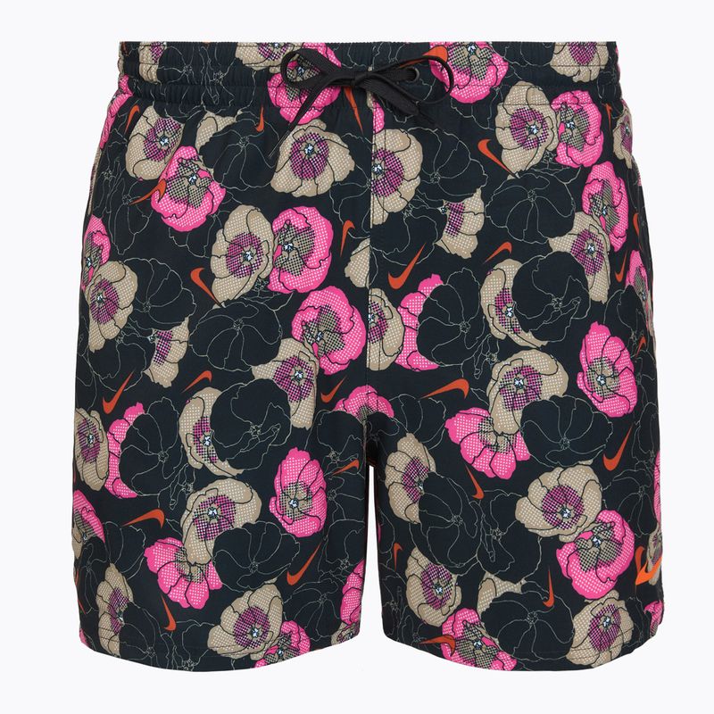 Pantaloncini da bagno uomo Nike Multi Poppy Print 5" Volley black