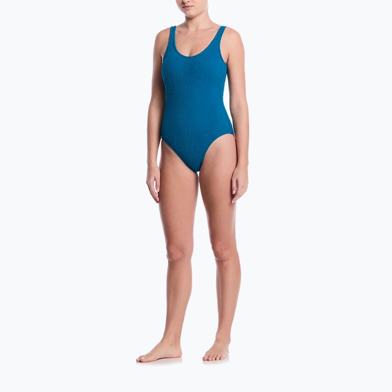 Costume da bagno intero da donna Nike Shoreline Pucker Scoop Neck black 2