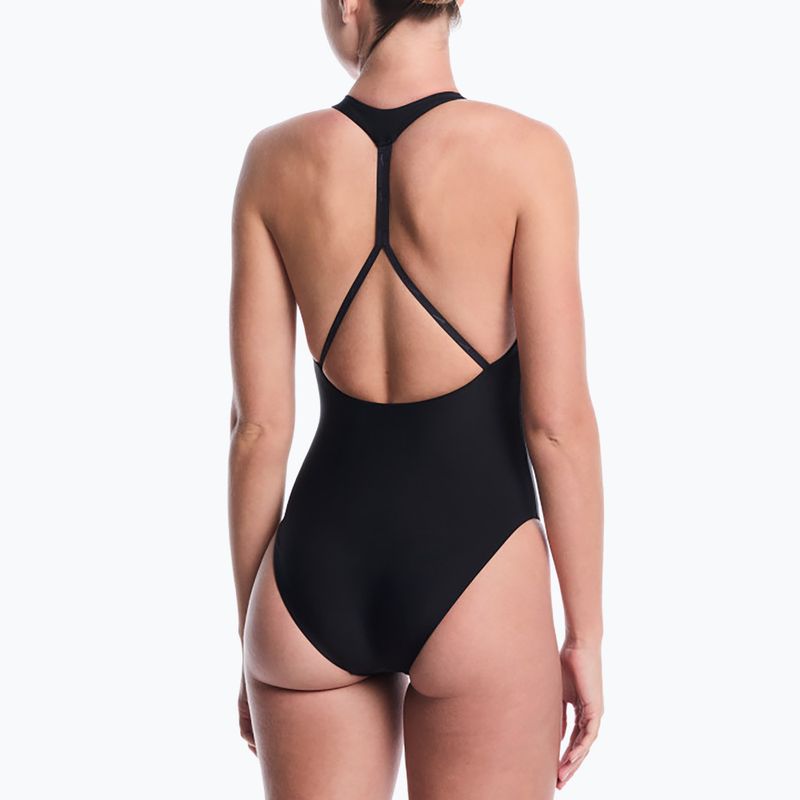 Costume da bagno intero da donna Nike Hydralock Luxe Sail Boat V-Neck black 3