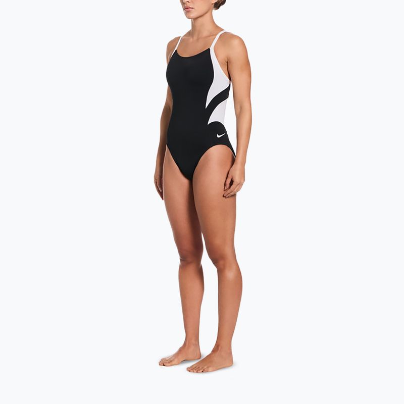 Costume da bagno intero donna Nike Hydrastrong Fly black/white 2