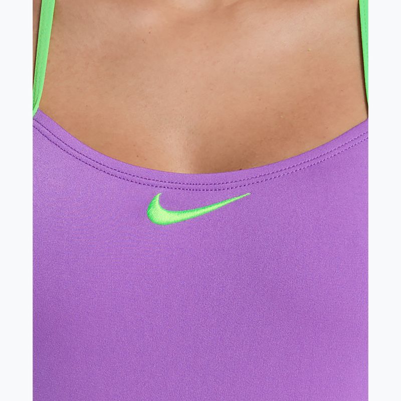 Costume da bagno intero da donna Nike Hydrastrong Logo Graphic T-Back bright violet 4