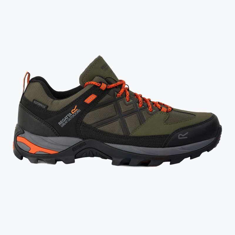 Scarpe da trekking da uomo REGATTA Samaris III Low cypress green/blaze orange 2