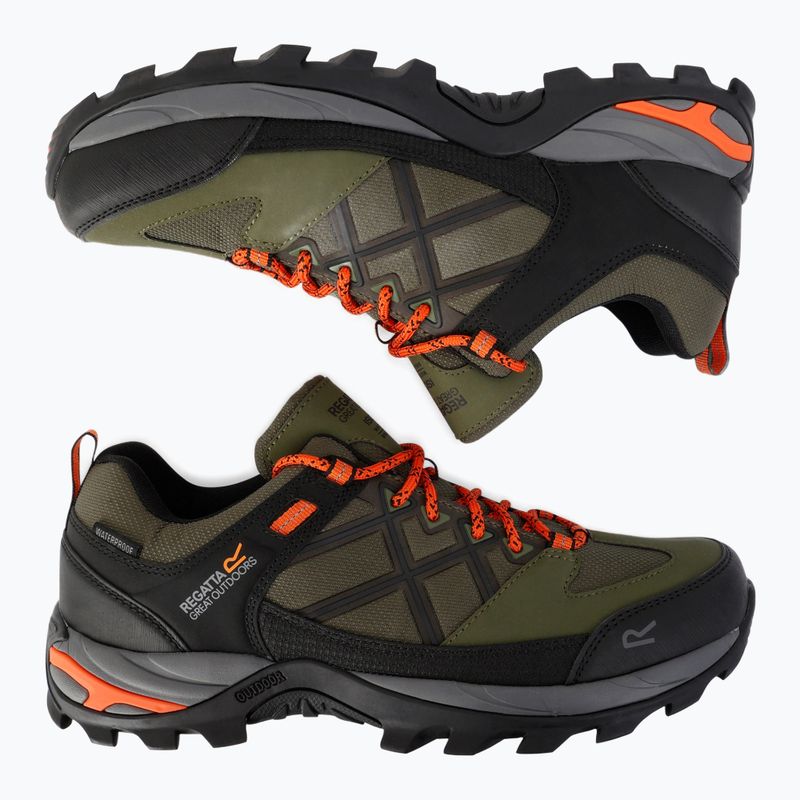 Scarpe da trekking da uomo REGATTA Samaris III Low cypress green/blaze orange 4