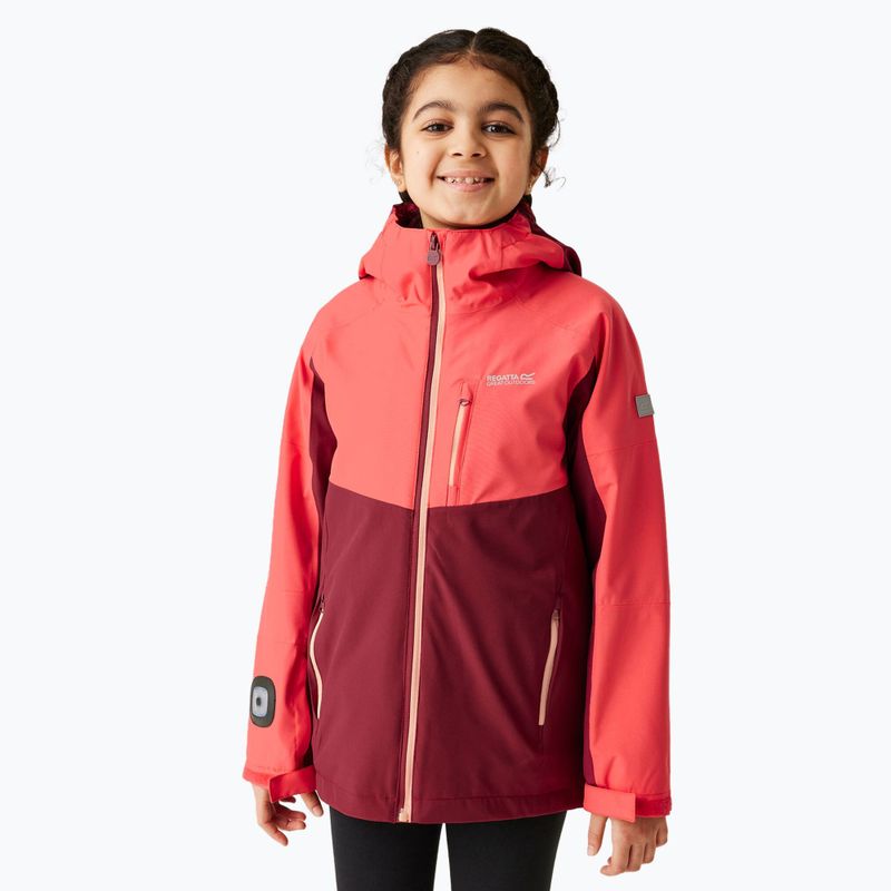 REGATTA Girl Trekktain 3in1 rumba rosso/rosso cielo giacca per bambini