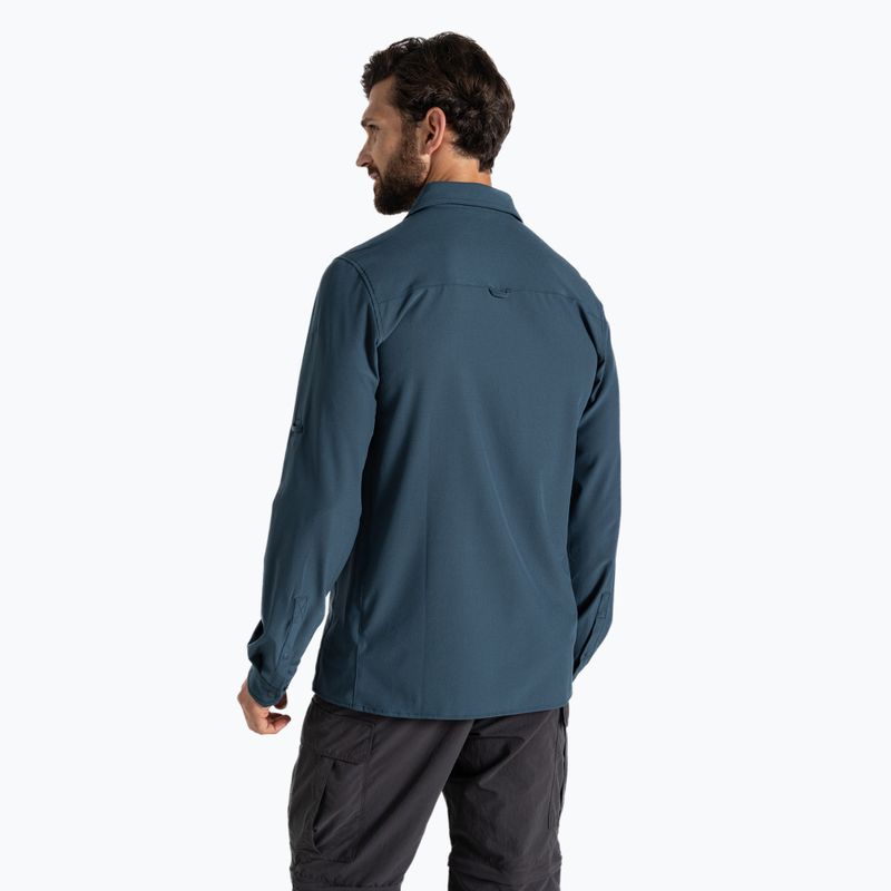 Craghoppers NosiLife Uomo Camicia Pro a maniche lunghe V camicia da trekking in pietra blu 3