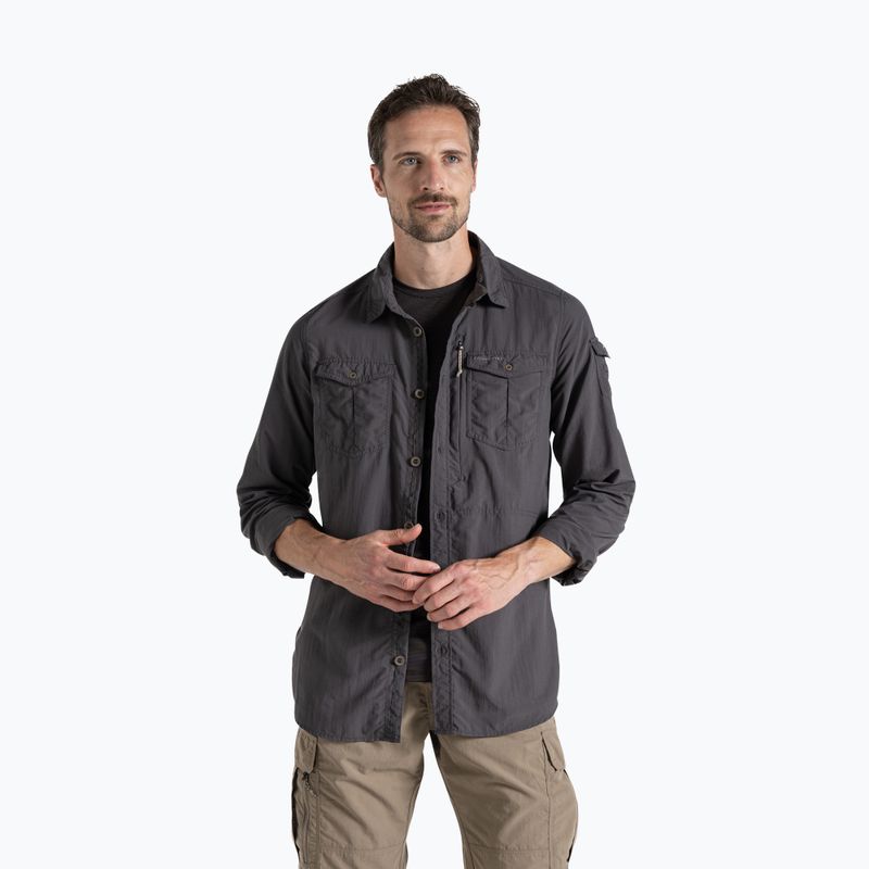 Camicia da uomo Craghoppers NosiLife Adventure Long Sleeved Shirt III black pepper