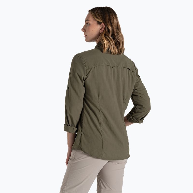 Camicia Craghoppers NosiLife Adventure a maniche lunghe III da donna, oliva selvatica, da trekking 3