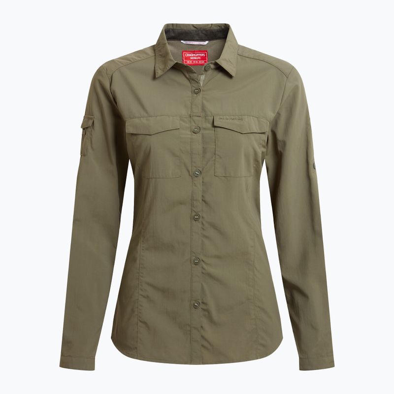 Camicia Craghoppers NosiLife Adventure a maniche lunghe III da donna, oliva selvatica, da trekking 8
