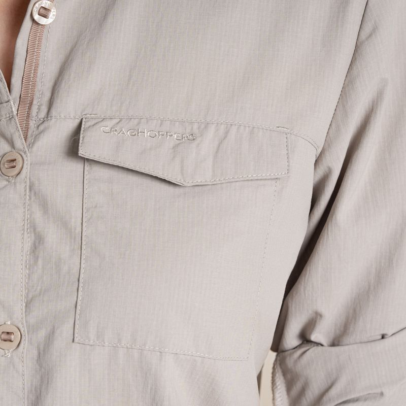 Camicia da donna Craghoppers NosiLife Adventure Long Sleeved Shirt III soft mushroom 7