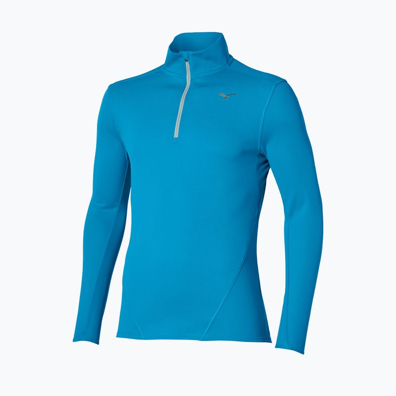 Longsleeve da running uomo Mizuno Tech Thermal Charge Breath Thermo Half Zip Long Sleeve Tee blue jewel