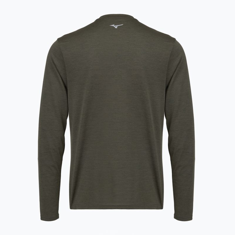 Felpa da corsa uomo Mizuno Core Impulse Half Zip Long Sleeve Tee forest night 2