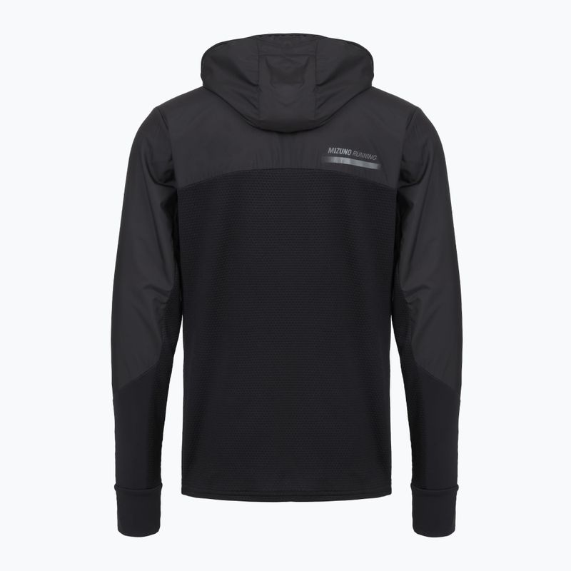 Giacca da corsa da uomo Mizuno Active Warmalite Hybrid Full Zip Hooded Long Sleeve Top black 2