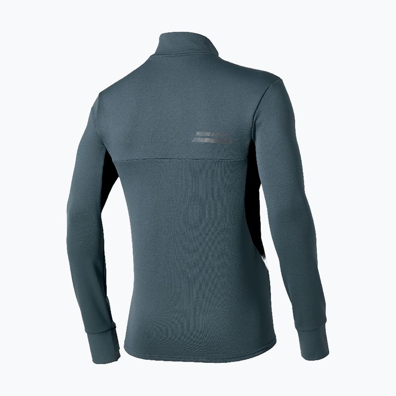 Felpa da corsa uomo Mizuno Active Warmalite Half Zip Long Sleeve Top dark slate 2