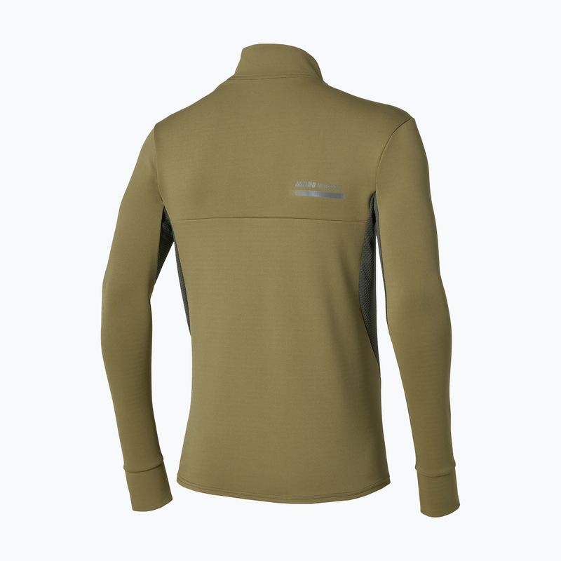 Felpa da corsa uomo Mizuno Active Warmalite Half Zip Long Sleeve Top martini olive 2
