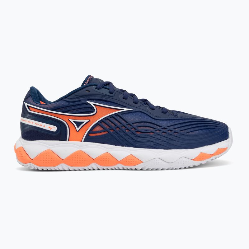 Scarpe da tennis uomo Mizuno Wave Enforce Tour 2 CC beacon blue/white/lava orange 2