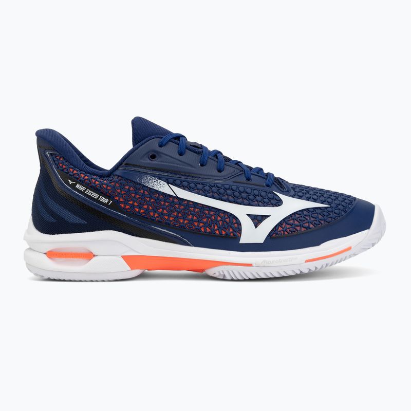 Scarpe da tennis uomo Mizuno Wave Exceed Tour 7 CC beacon blue/white/lava orange 2
