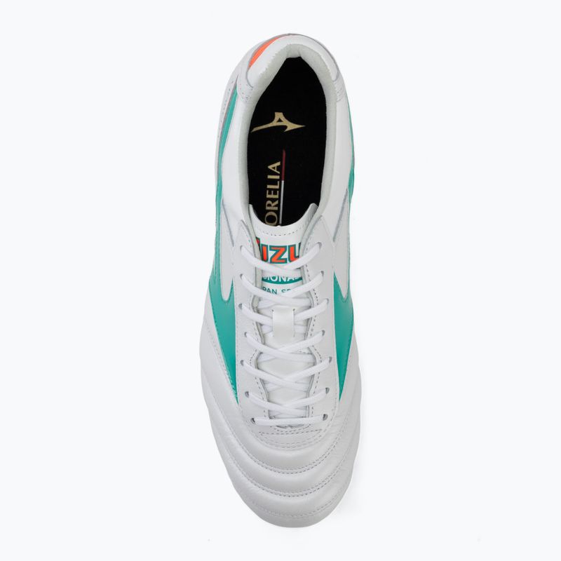 Scarpe da calcio Mizuno Morelia II Japan FG white/arcadia/lava orange 5