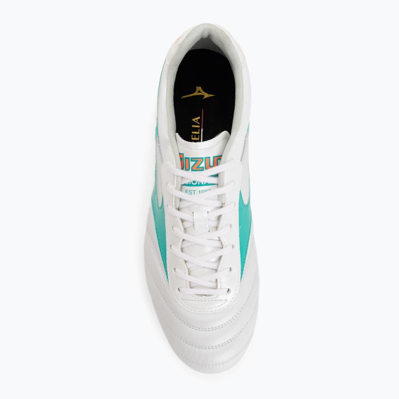 Scarpe da calcio Mizuno Morelia II Elite FG white/arcadia/lava orange 5