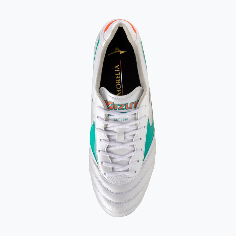 Scarpe da calcio Mizuno Morelia II Elite FG white/arcadia/lava orange 5