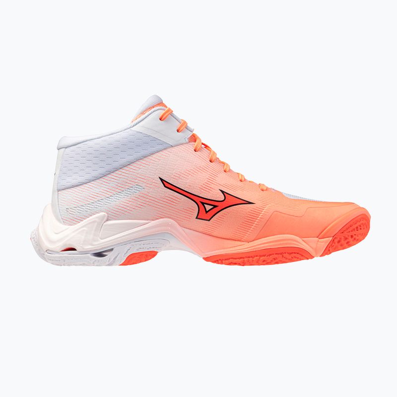 Scarpe da pallavolo Mizuno Wave Lightning Elite Mid Flamingo Coral/Lava Orange/White 2