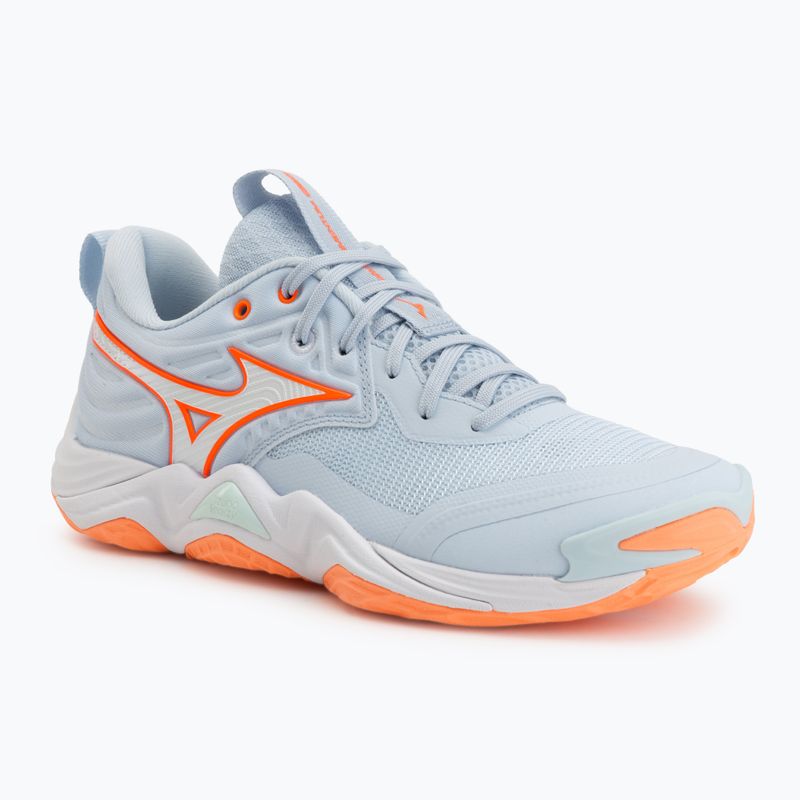 Scarpe da pallavolo donna Mizuno Wave Momentum Elite blue finch/white/lava orange
