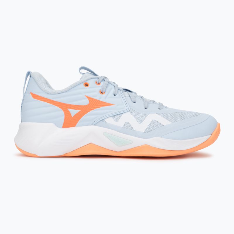 Scarpe da pallavolo donna Mizuno Wave Momentum Pro blue finch/lava orange/flamingo coral 2