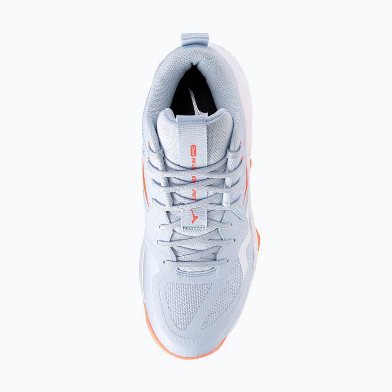 Scarpe da pallavolo donna Mizuno Wave Momentum Pro Mid blue finch/lava orange/flamingo coral 5
