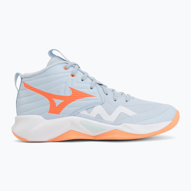 Scarpe da pallavolo donna Mizuno Wave Momentum Pro Mid blue finch/lava orange/flamingo coral 2