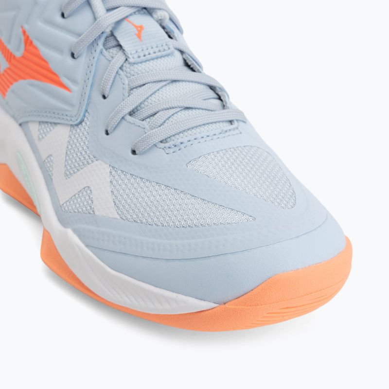 Scarpe da pallavolo donna Mizuno Wave Momentum Pro Mid blue finch/lava orange/flamingo coral 7