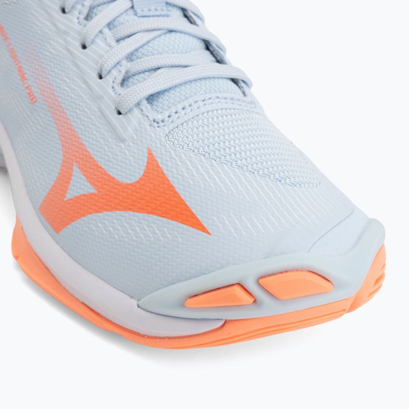 Scarpe da pallavolo donna Mizuno Wave Lightning Pro blue finch/lava orange/flamingo coral 7