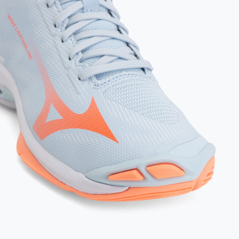 Scarpe da pallavolo donna Mizuno Wave Lightning Pro Mid blue finch/lava orange/flamingo coral 7