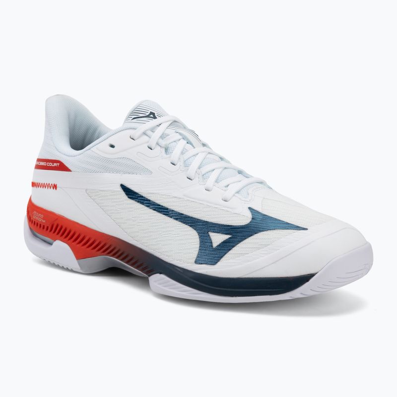 Scarpe da tennis uomo Mizuno Wave Exceed Court AC white/insignia blue/orange