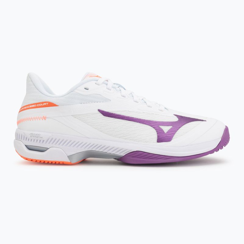 Scarpe da tennis donna Mizuno Wave Exceed Court AC white/dahlia/lava orange 2
