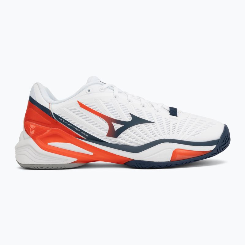 Scarpe da tennis uomo Mizuno Neo Ace AC white/insignia blue/orange 2