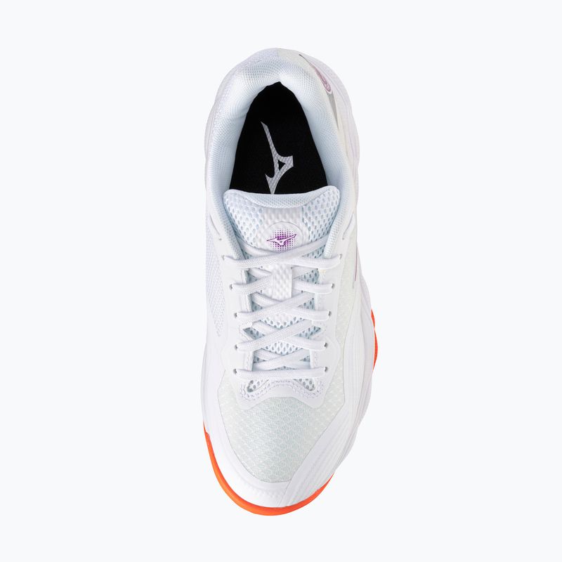 Scarpe da tennis donna Mizuno Wave Enforce Court 2 CC white/dahlia/sunstone 5