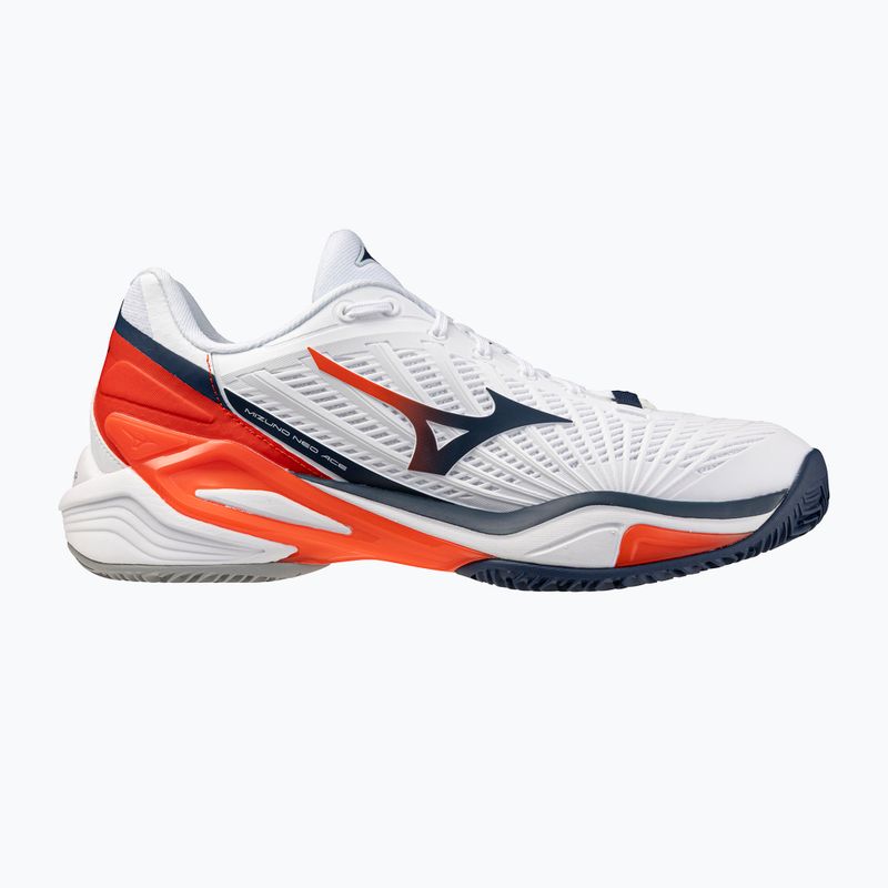 Scarpe da tennis uomo Mizuno Neo Ace CC white/insignia blue/orange