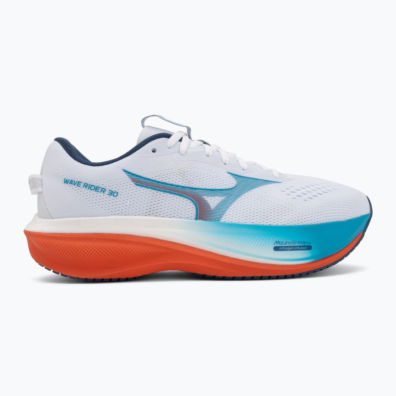 Scarpe da corsa uomo Mizuno Wave Rider 30 white/blue jewel/orange 2