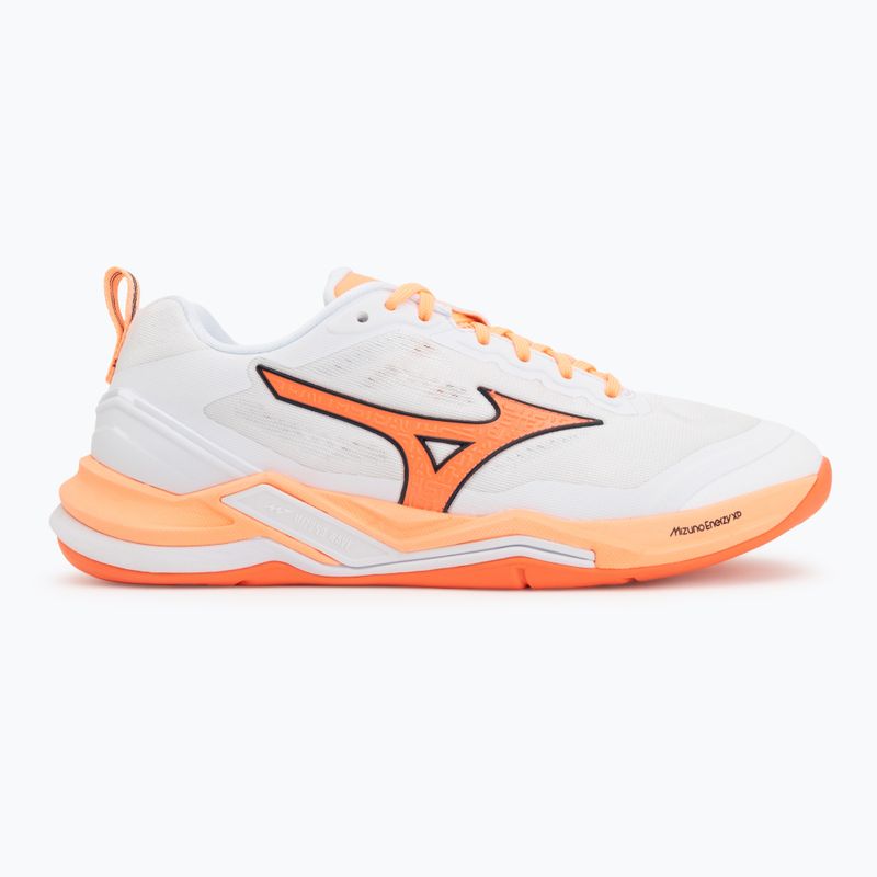 Scarpe da pallamano Mizuno Wave Stealth Elite white/lava orange 2
