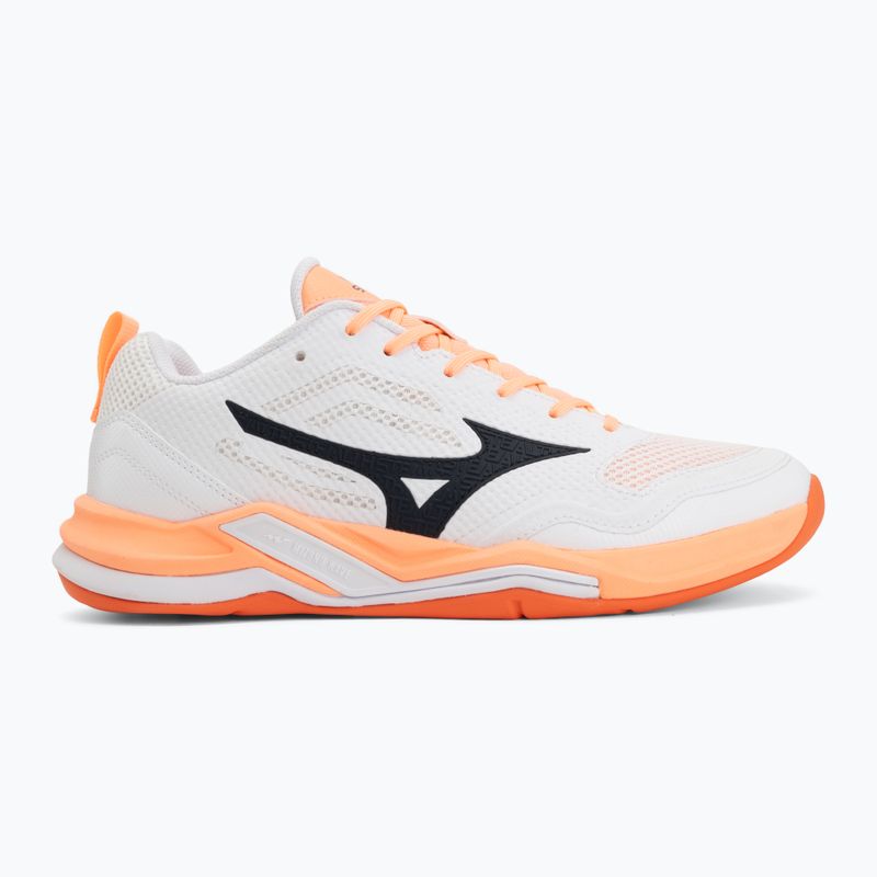 Scarpe da pallamano Mizuno Wave Stealth Pro white/black/flamingo coral 2