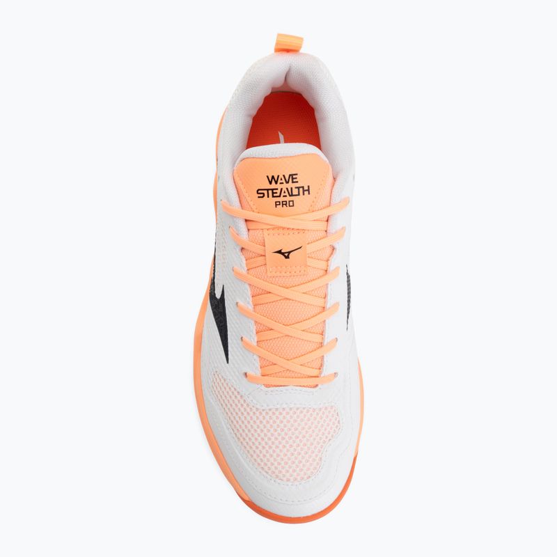 Scarpe da pallamano Mizuno Wave Stealth Pro white/black/flamingo coral 5