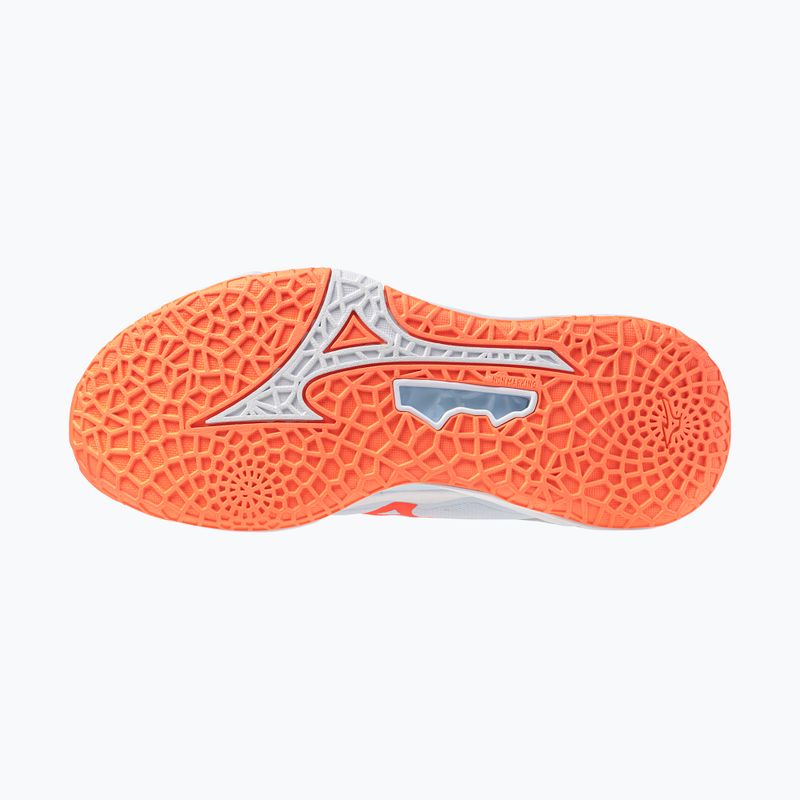 Scarpe da pallamano donna Mizuno Wave Stealth Neo 2.1 blue finch/lava orange/white 3